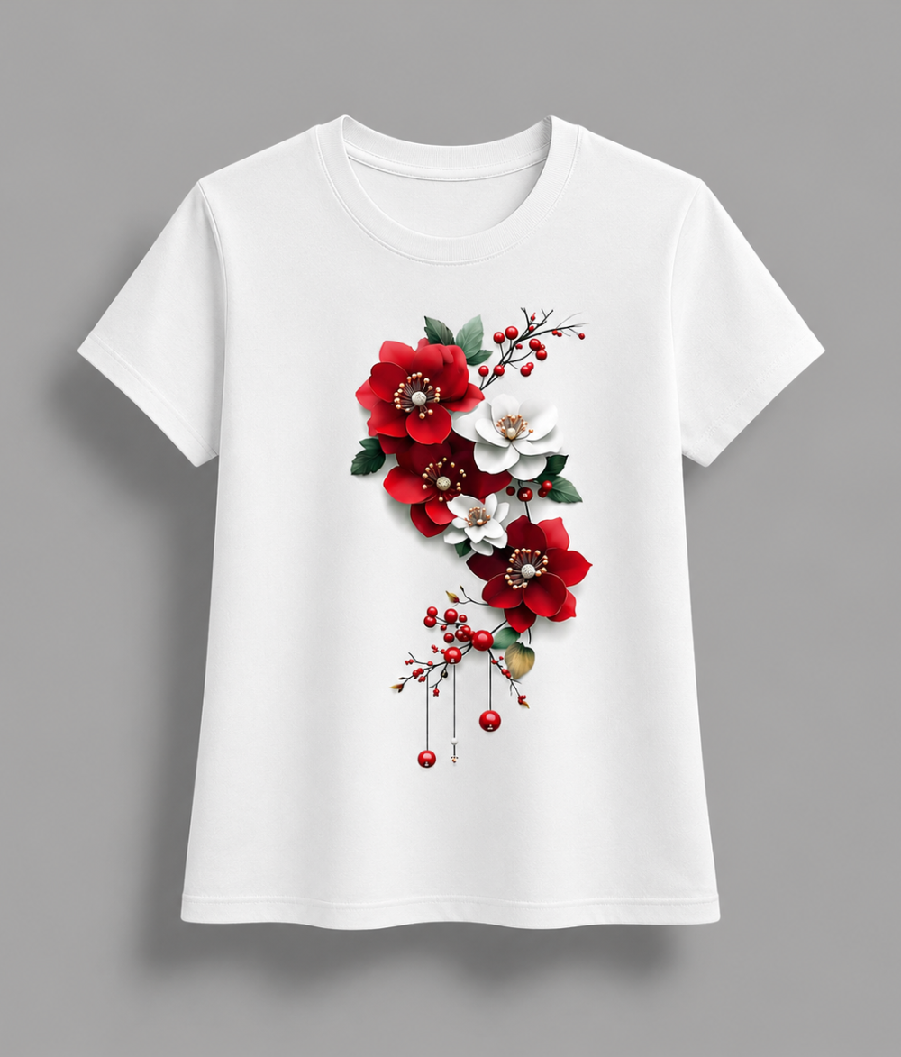 Floral Blossom Graphic Girls T-Shirt