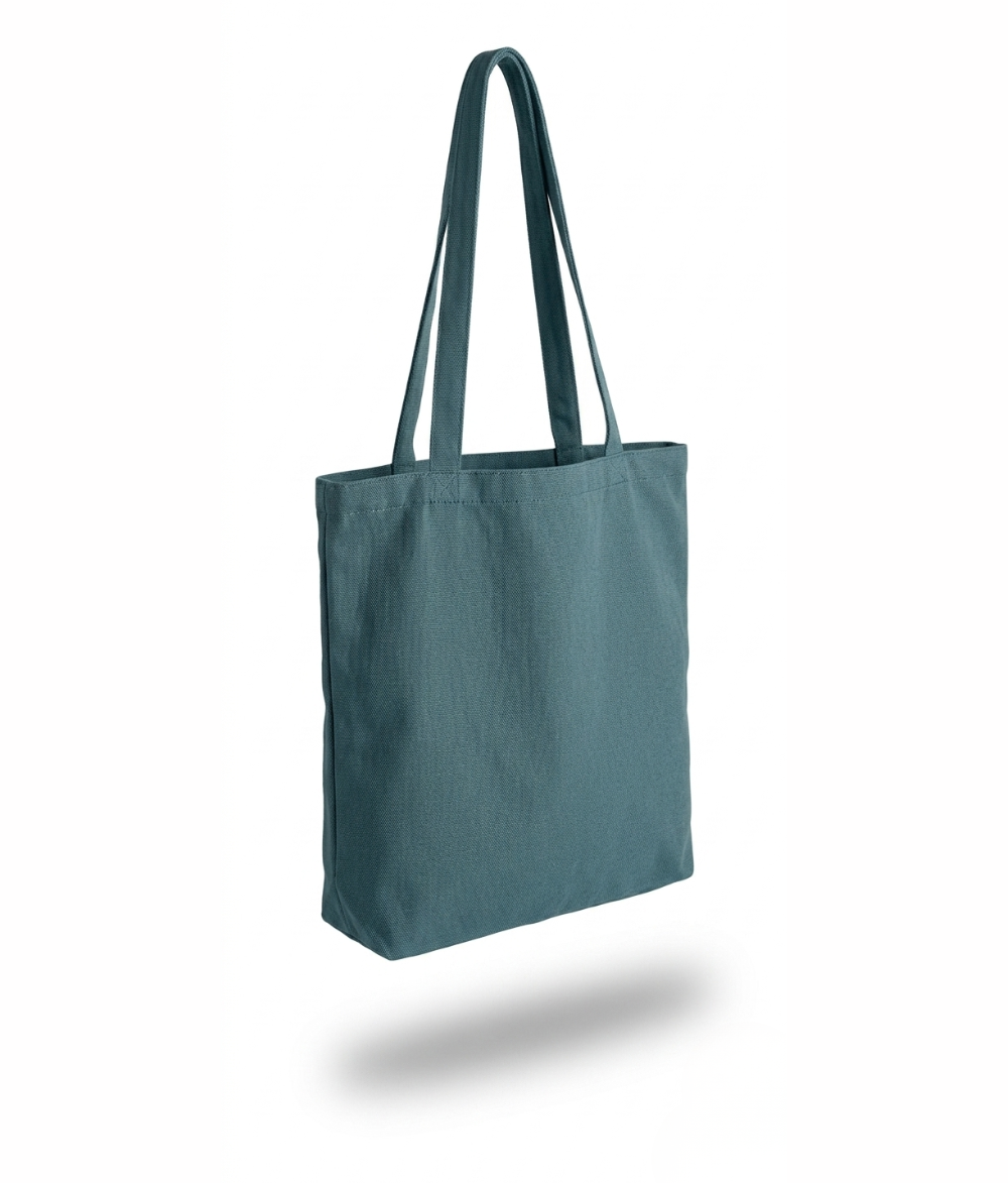 Minimalist Canvas Tote Bag in Slate Blue – Durable Canvas Shoulder Bag