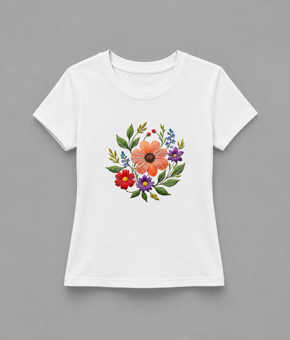 Botanical Wreath Graphic Girls T-Shirt