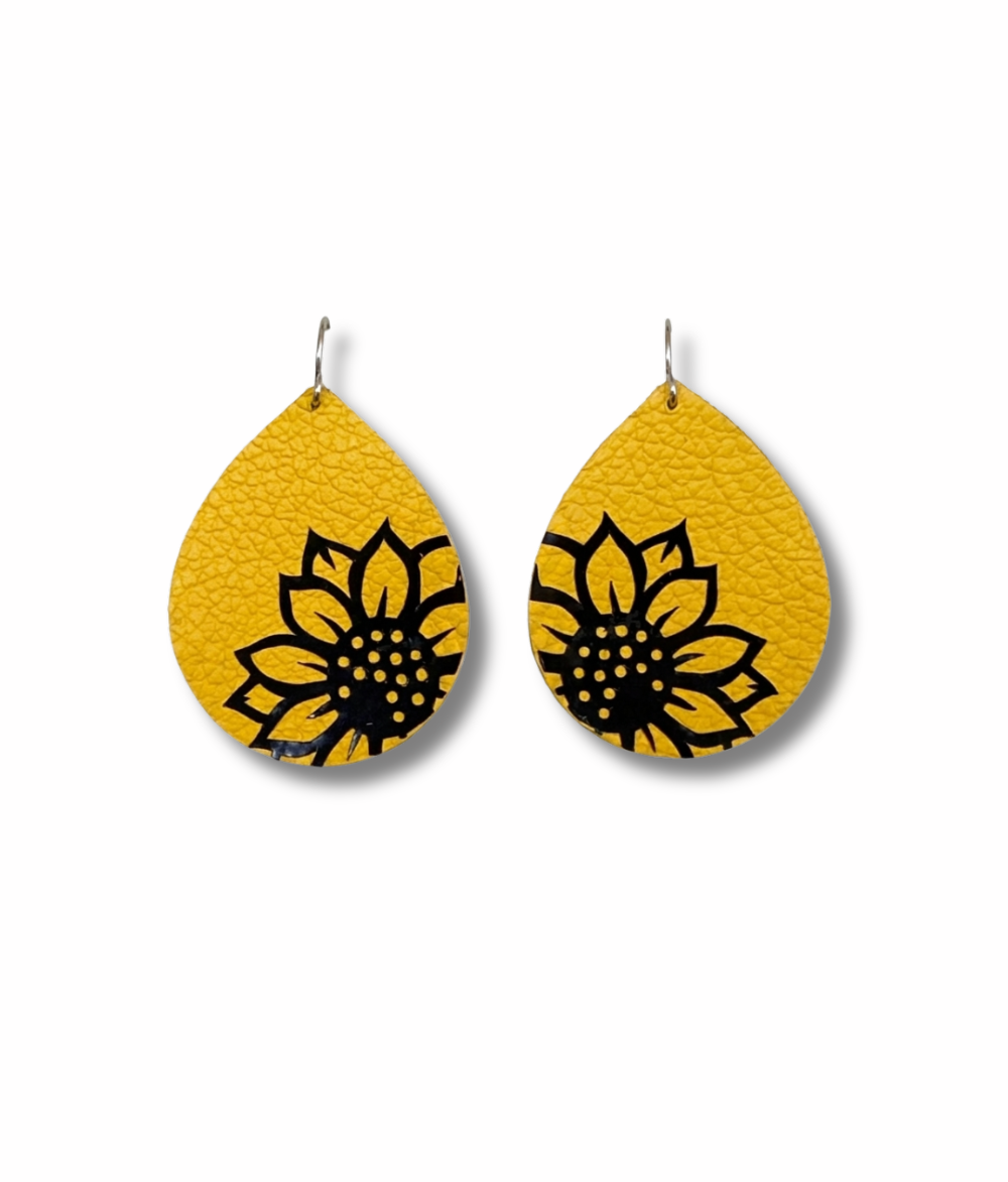 Sunflower Meadow Teardrop Earrings