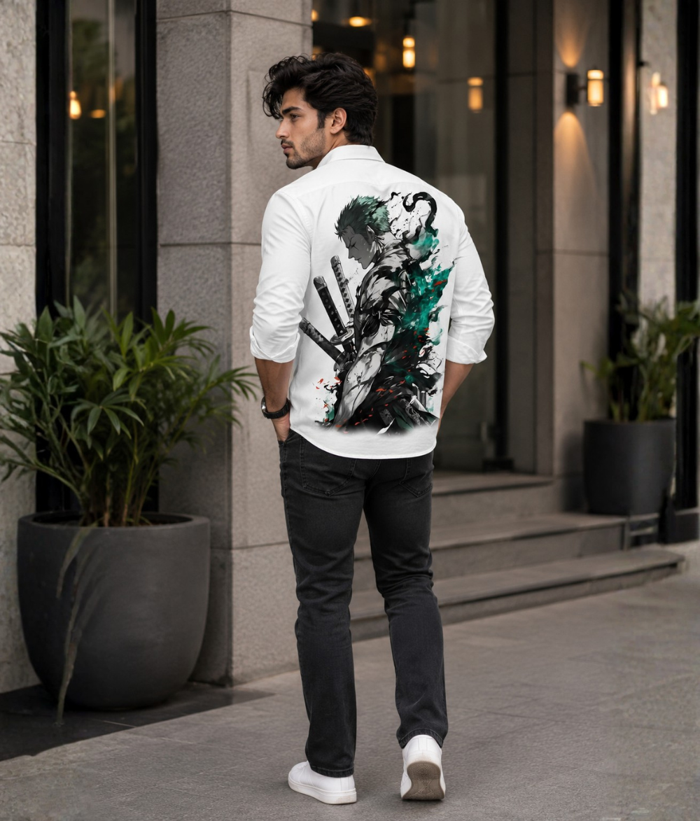Anime Swordsman Graphic Print Men's T-Shirt