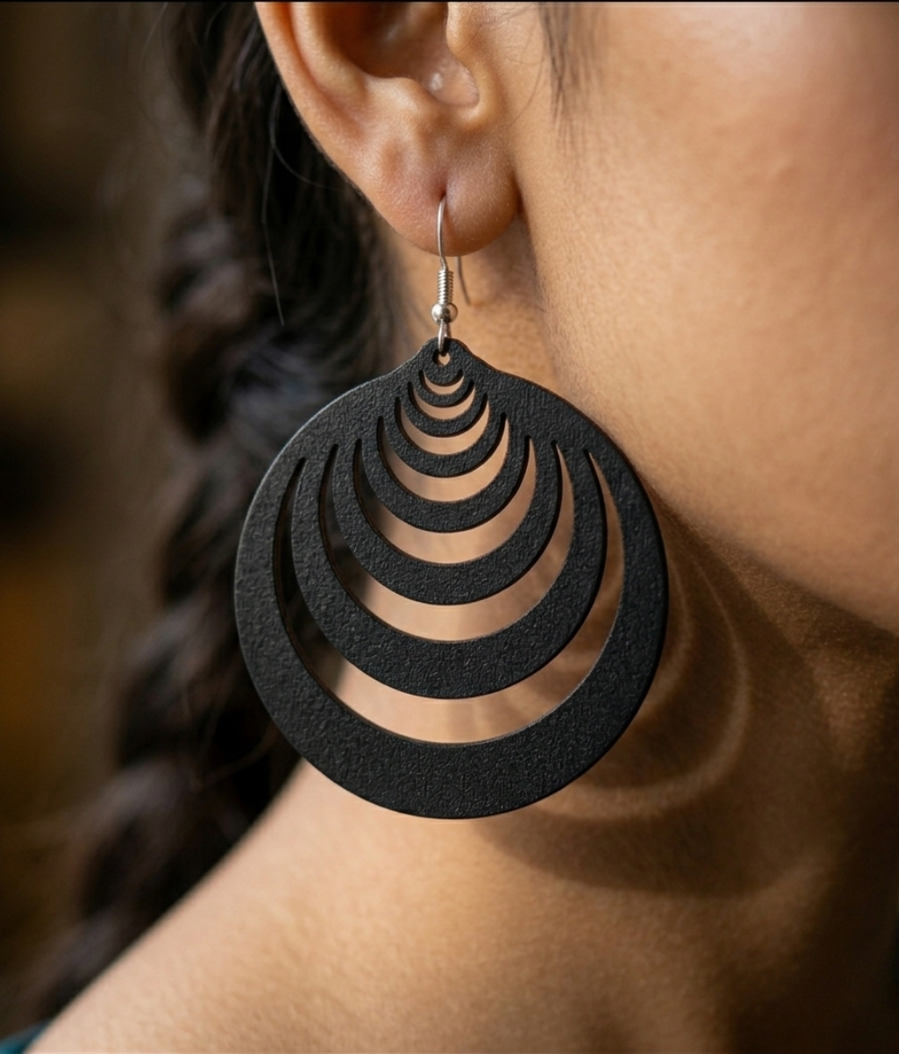 Eclipse Concentric Hoop Drop Earrings