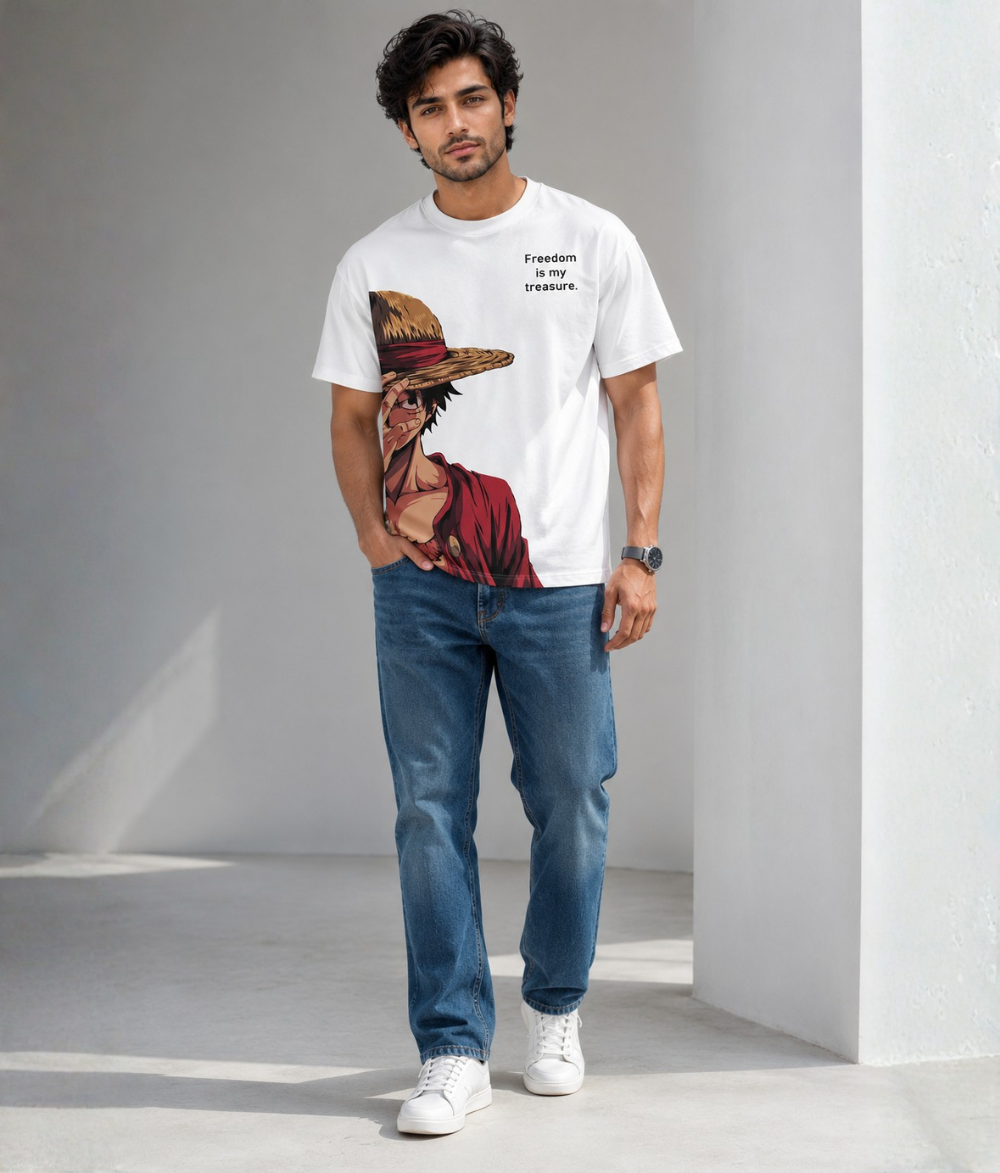 Anime Captain Minimalist Graphic Print Men's T-Shirt