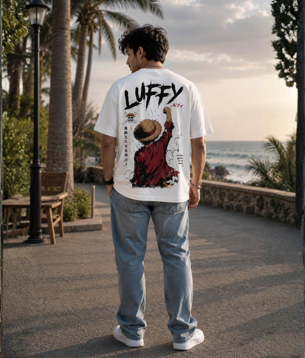 Anime Pirate King Graphic Print Men's T-Shirt