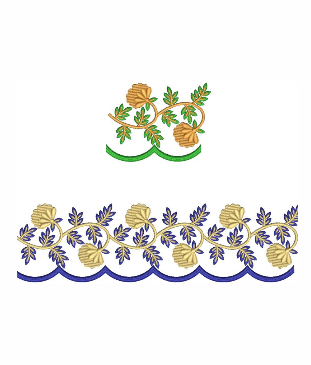 Floral Motif & Border Lace
