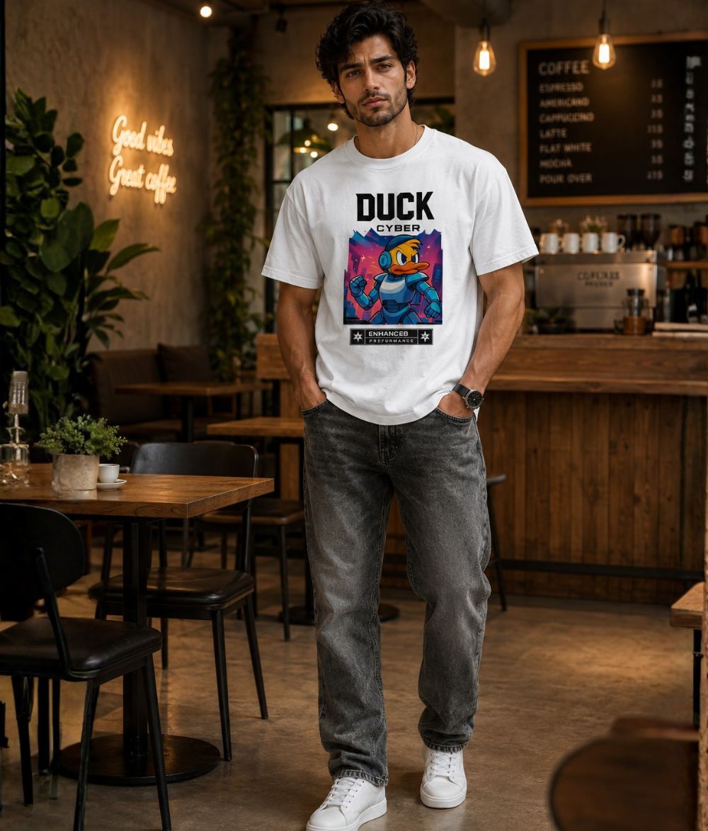 Cyber Duck Graphic Print Men's T-Shirt